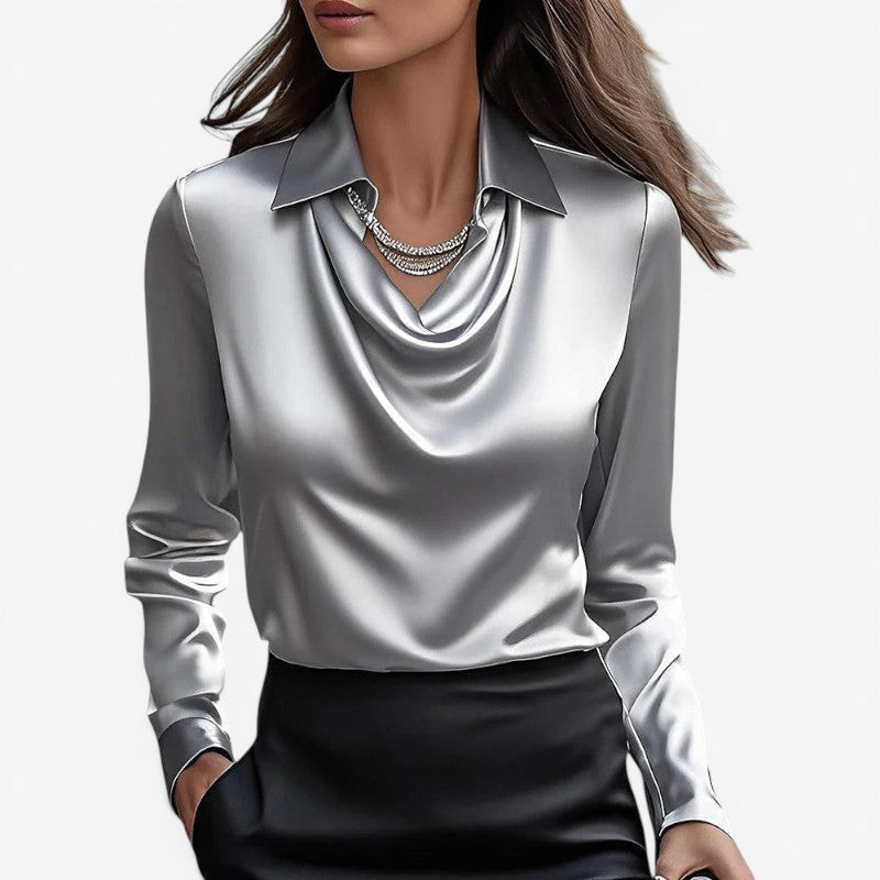 Women’s High Collar Slim Fit Blouse
