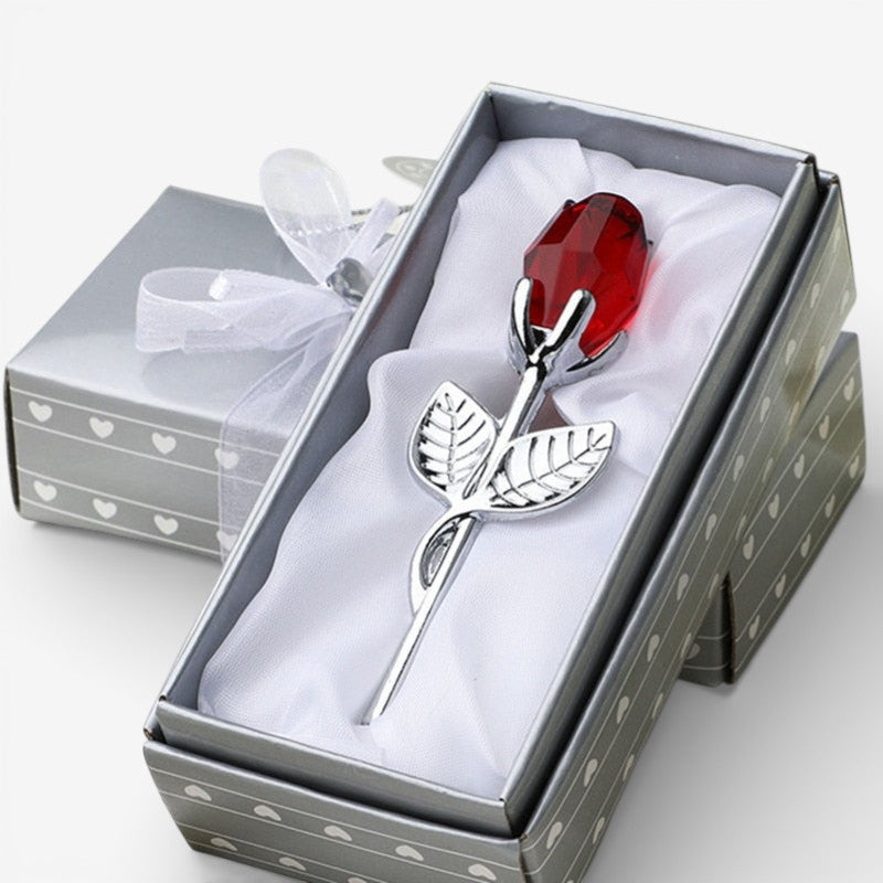 Decorative Crystal Gift Box with Heart and Rose