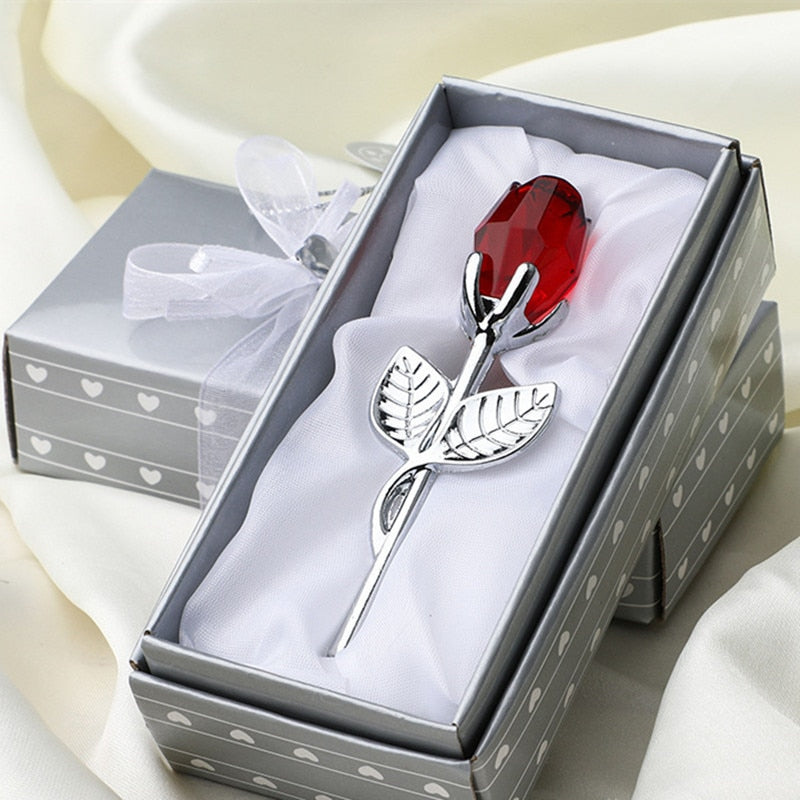 Decorative Crystal Gift Box with Heart and Rose