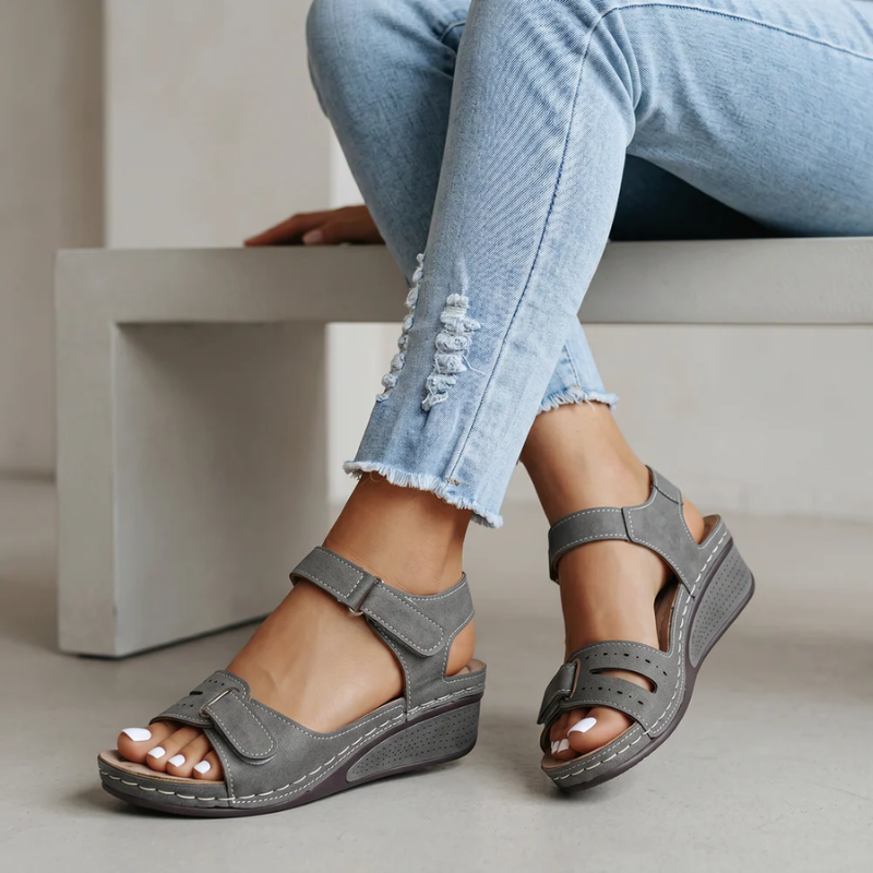 Wedge Sandals with Velcro Strap for Women