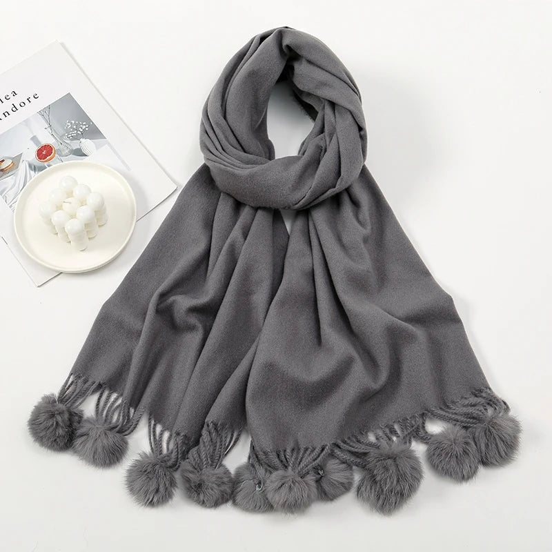 Clara – Adjustable Scarves with Ball Imitation Design