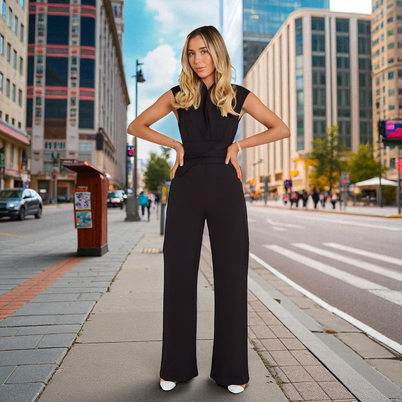 Emma – Elegante Mouwloze Jumpsuit met Hoge Taille Riemontwerp Velani