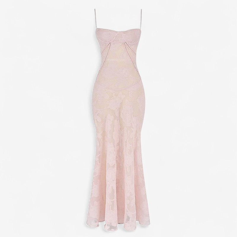 Nova – Mouwloze lange jurk met open rug en bloemenprint Velani