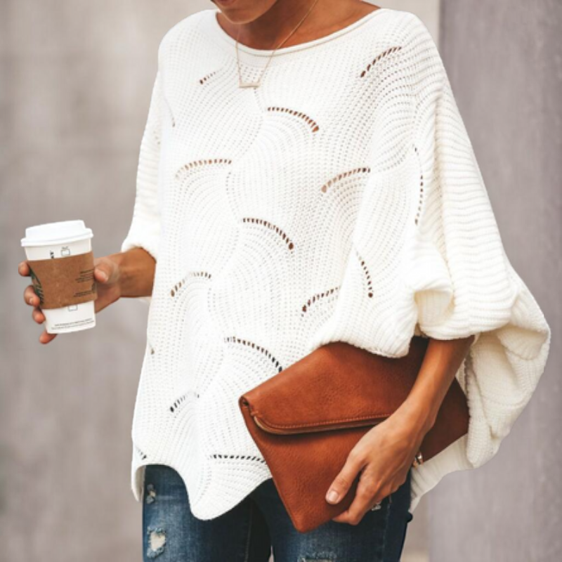 Women's Oversized Hollow Knit Sweater