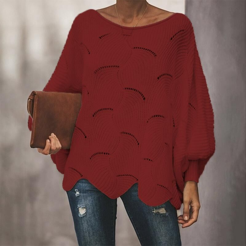 Women's Oversized Hollow Knit Sweater