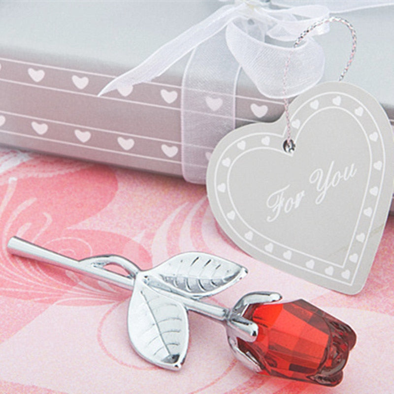 Decorative Crystal Gift Box with Heart and Rose