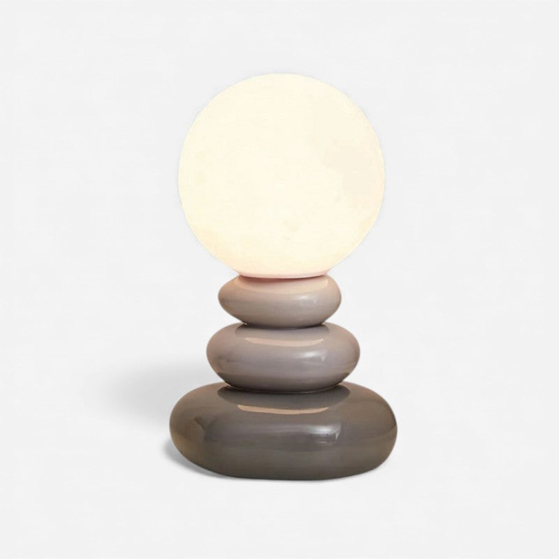 StoneGlow – LED Tafellamp met Ronde Lampenkop en Rotsstandaard Ontwerp Velani