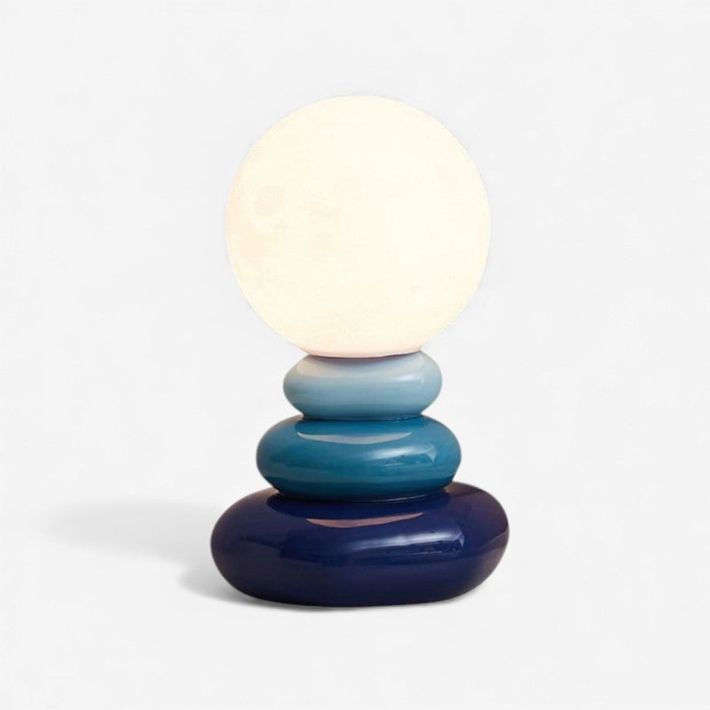 StoneGlow – LED Tafellamp met Ronde Lampenkop en Rotsstandaard Ontwerp Velani