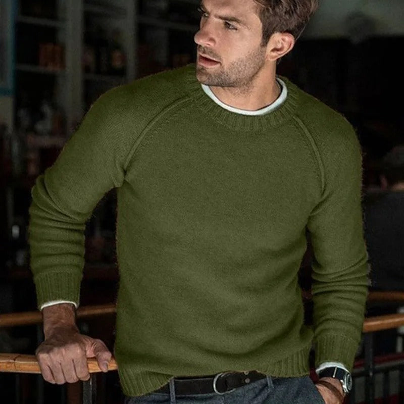 Lucas – Long Sleeve Sweater with Ribbed Knitting Design