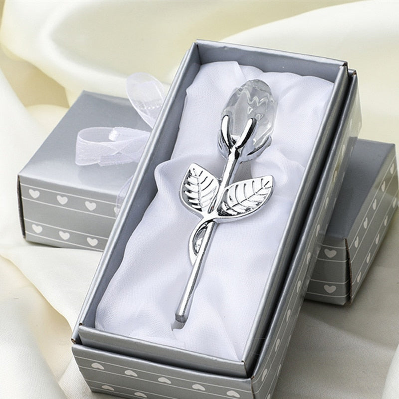 Decorative Crystal Gift Box with Heart and Rose