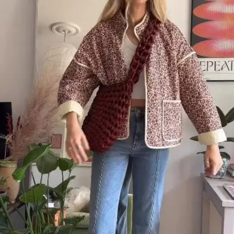 Olivia – Long Sleeve Jacket with Floral Print and Pockets