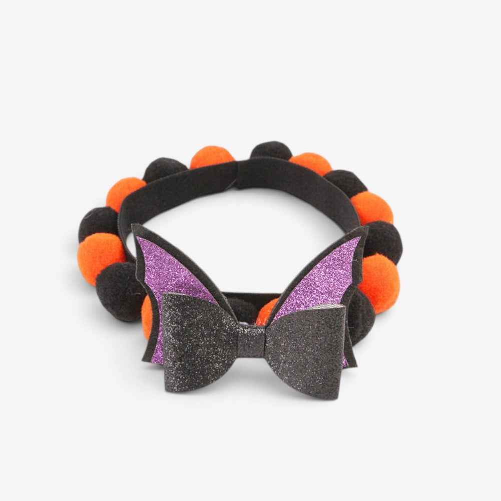 Festive Halloween Pet Collar with Pumpkin and Skull Patterns