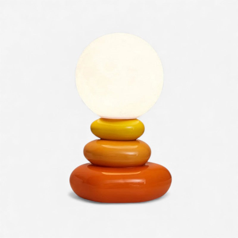 StoneGlow – LED Tafellamp met Ronde Lampenkop en Rotsstandaard Ontwerp Velani