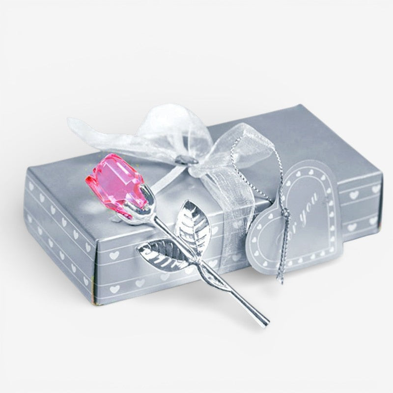 Decorative Crystal Gift Box with Heart and Rose