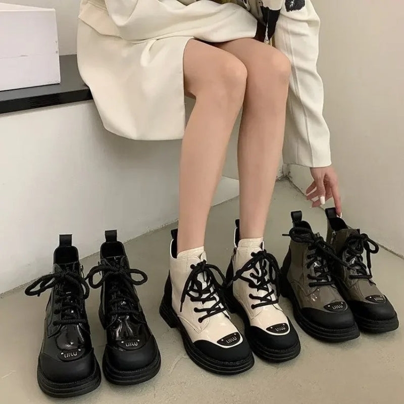 Ruby – Boots with Adjustable Lace and Round Toe Design