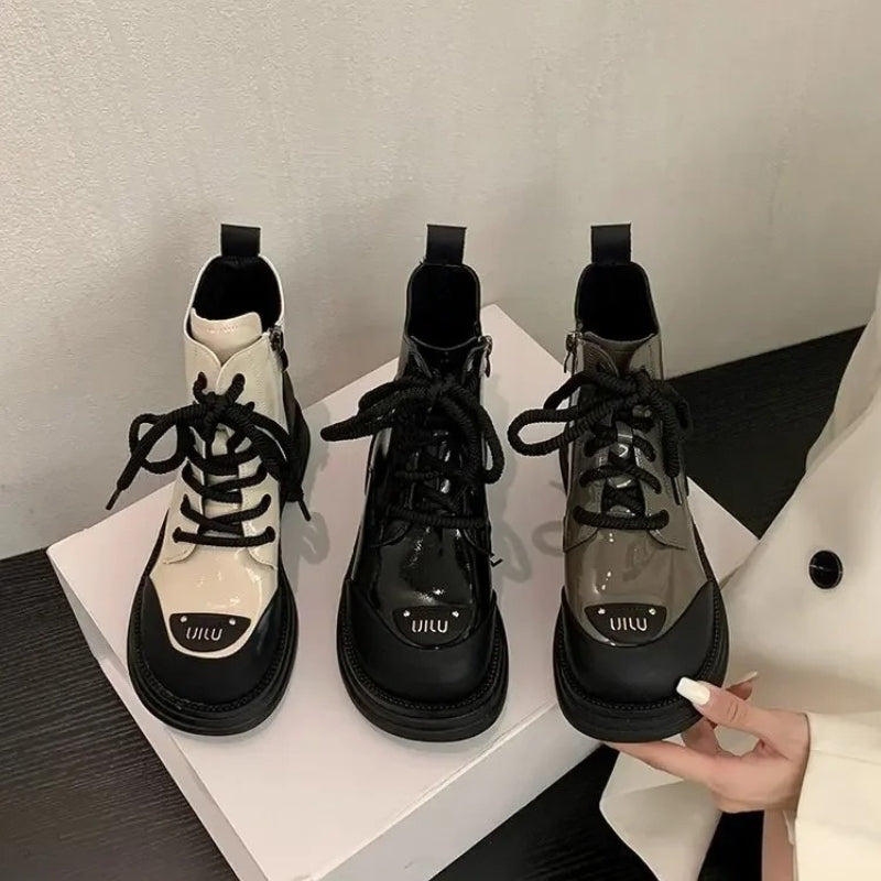 Ruby – Boots with Adjustable Lace and Round Toe Design