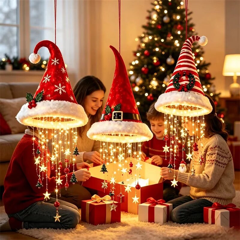 NoelHat - Hanging Hat Decoration With Led Stars