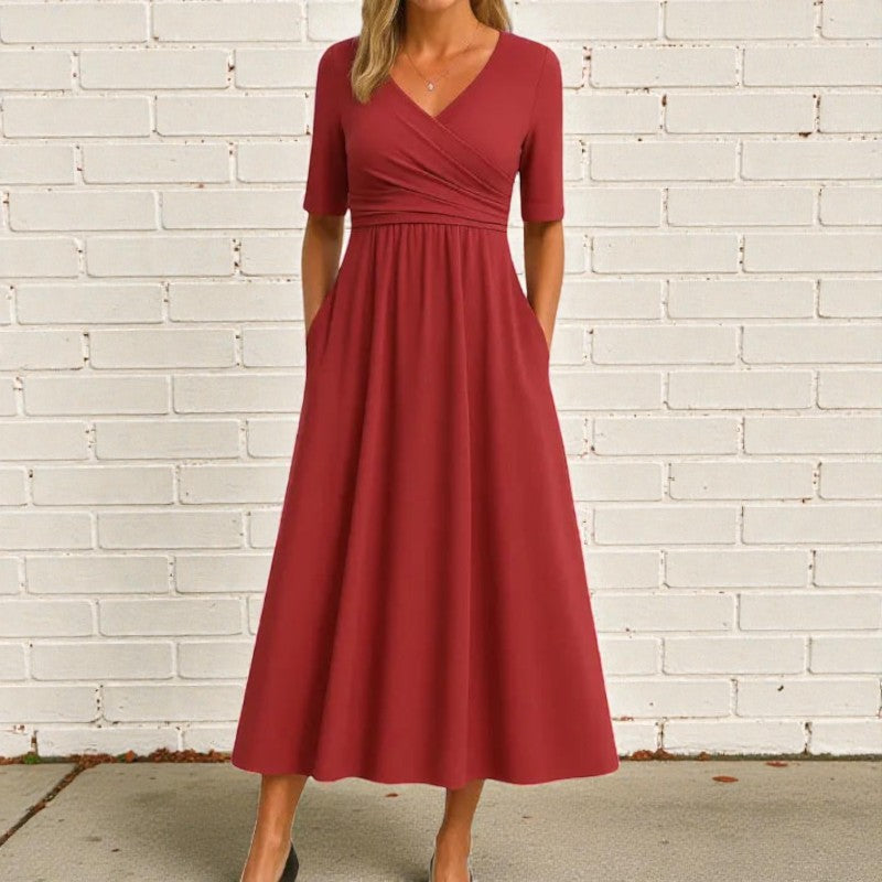 Women’s V-Neck Short Sleeve Dress