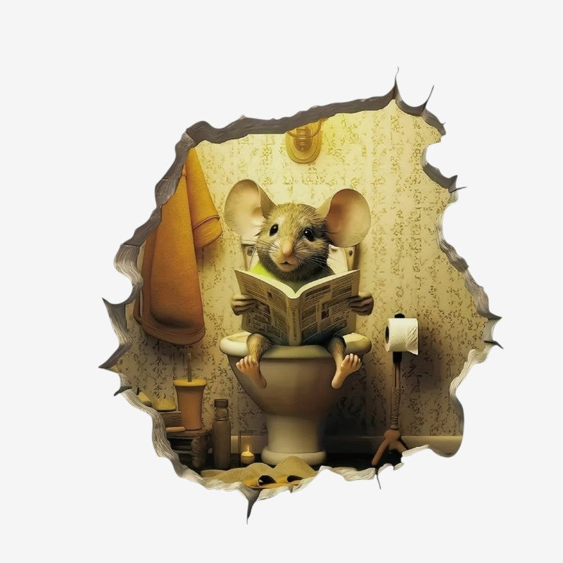 WallWhim – 3D Mouse Wall Sticker with Book Detail