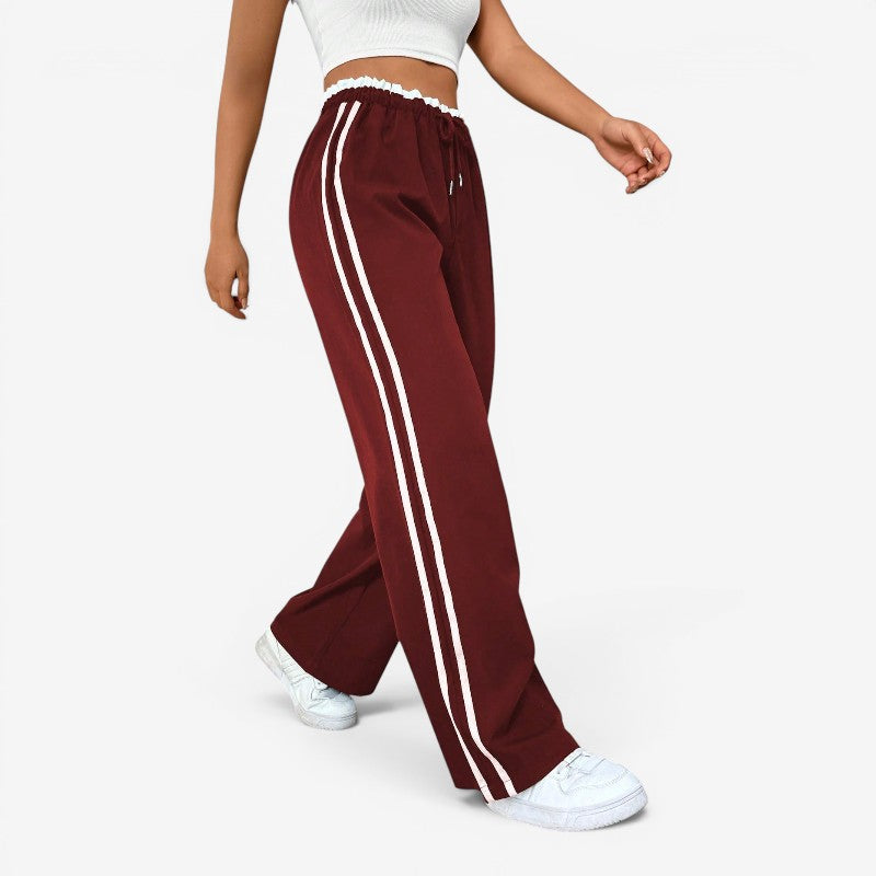 Chic Women's Wide Leg Trousers with Adjustable Drawstring