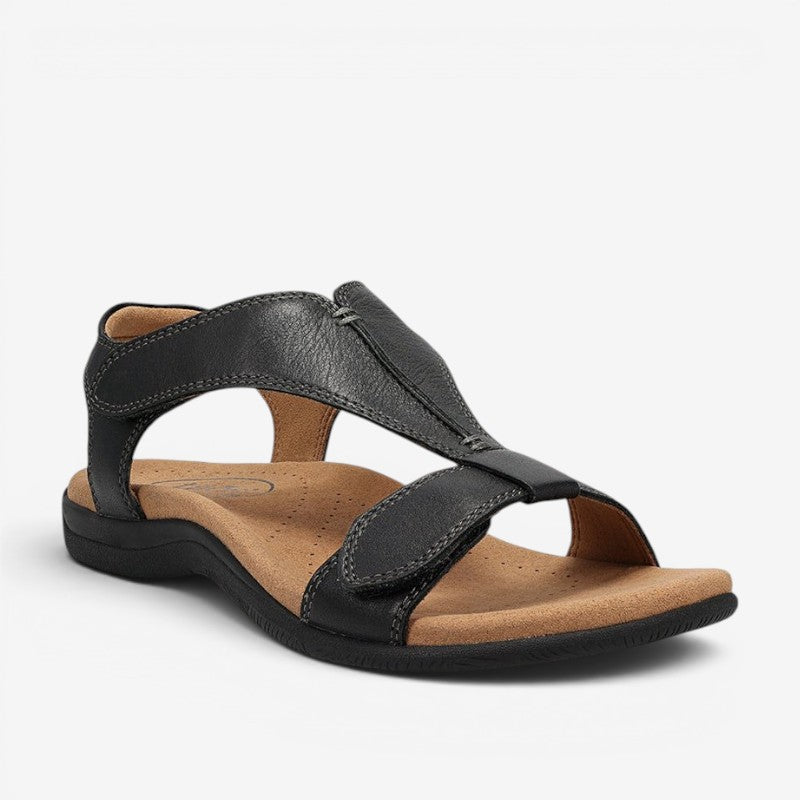 Women's Flat Sole Strap Sandals with Magic Tape