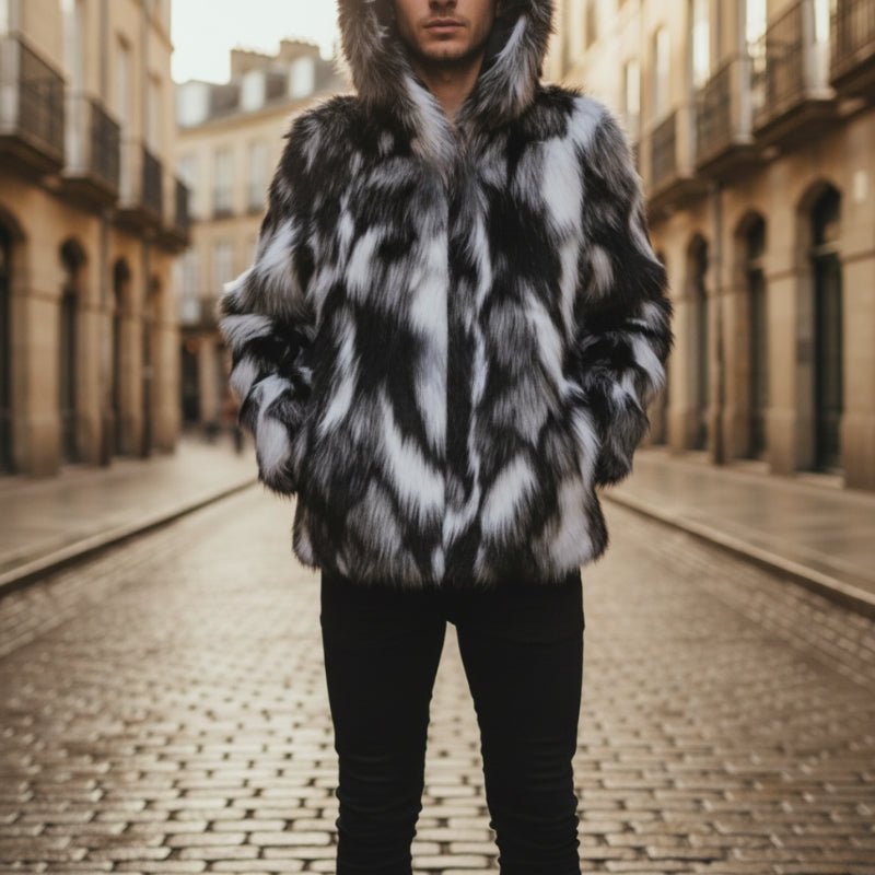 Liam – Long Sleeve Jacket with Hoodie and Zipper Closure