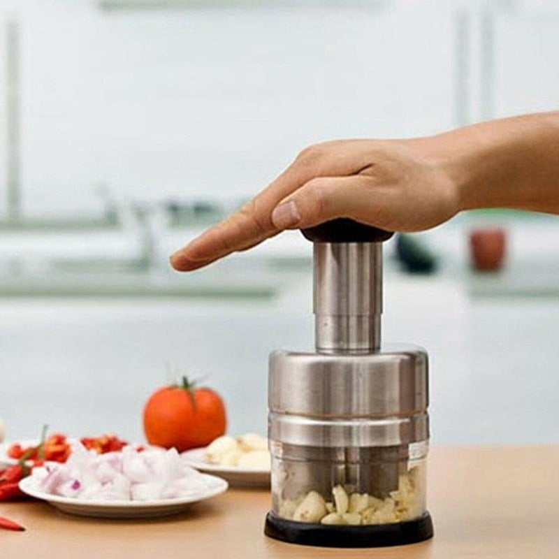 ChopEase – Handheld Vegetable Chopper with Push Mechanism