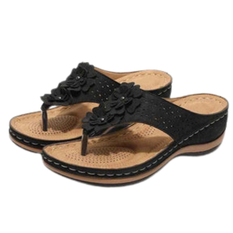Isaura – Sandalen met Dikke Zool en Bloemmotief Velani