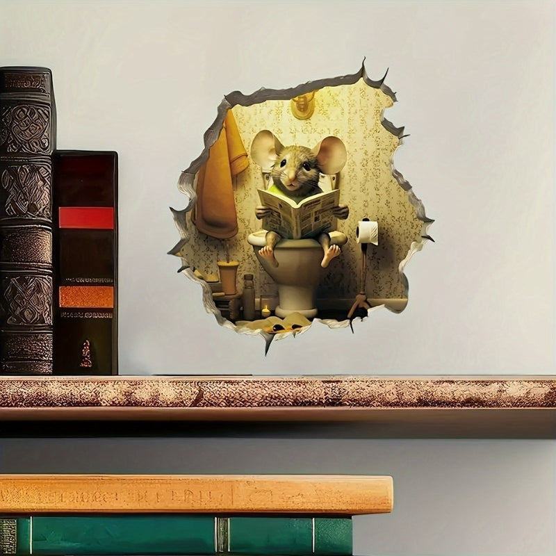 WallWhim – 3D Mouse Wall Sticker with Book Detail