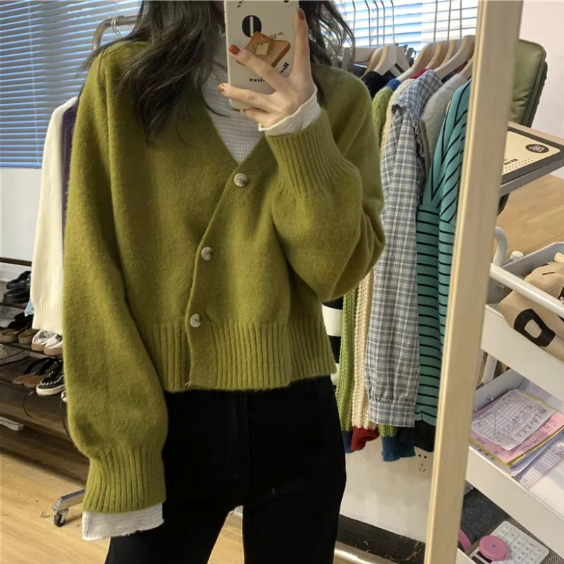 Isabella – Suéter de manga larga con cuello en V y diseño de dobladillo acanalado