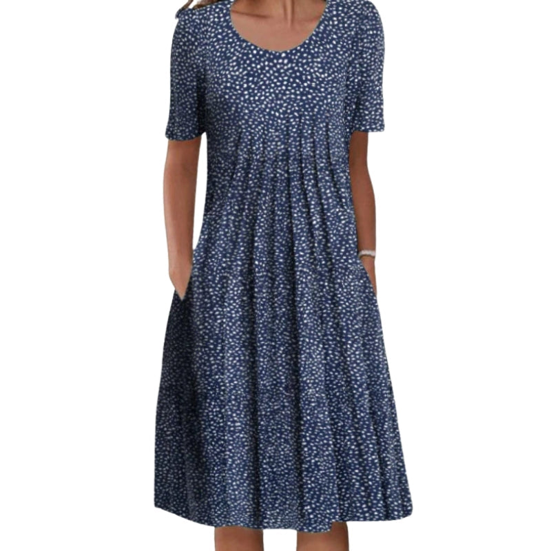 Julia – Bloemenjurk met Korte Mouwen en Ronde Hals Velani