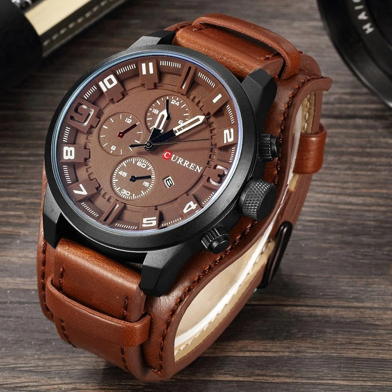 Lachlan – Round Dial Watch with Adjustable Strap and Date Function