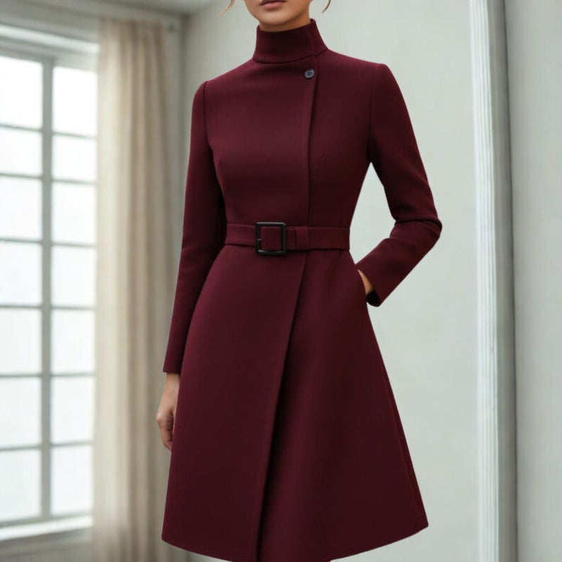 Noah – Women's Round Neck Belted Coat