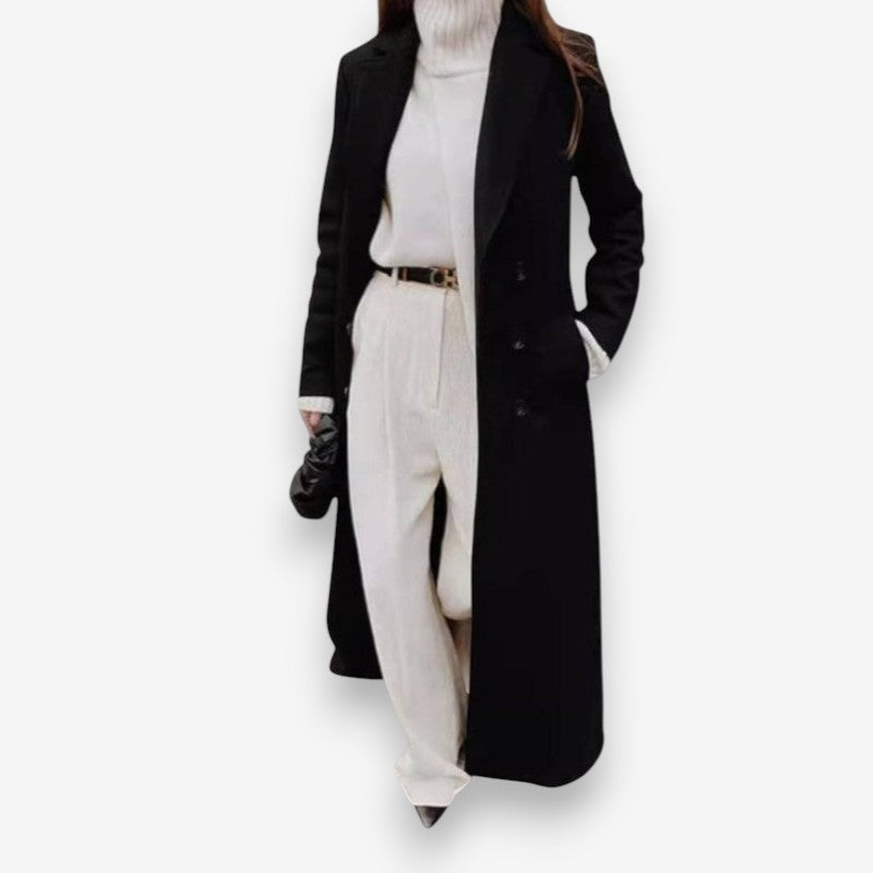 Elora – Overcoat with Long Sleeve and Pocket Design