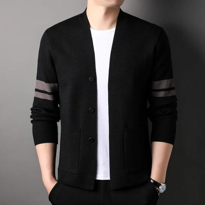 Adrian – Long Sleeve Sweater with Pocket and Button Detail