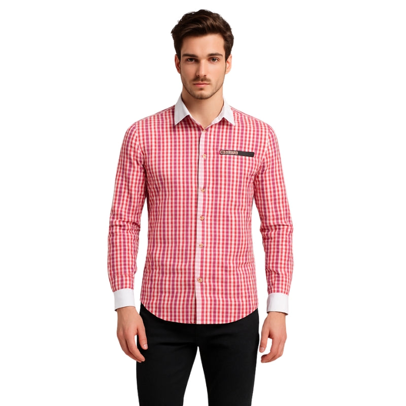 Louis – Overhemd met Lange Mouwen en Geruit Patroon Velani