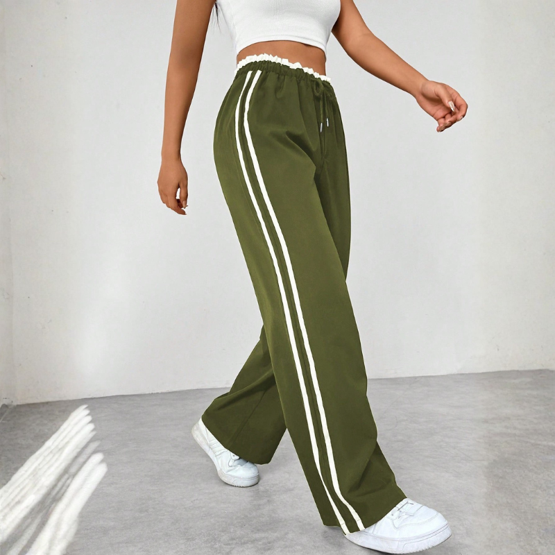 Chic Women's Wide Leg Trousers with Adjustable Drawstring
