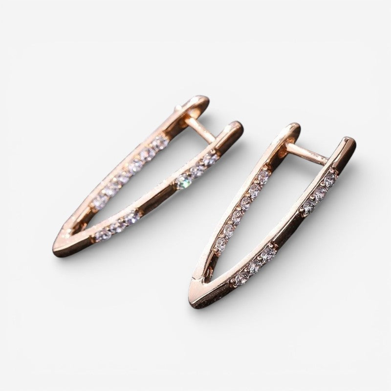 Ava – Decorative Earrings With V Shaped Design