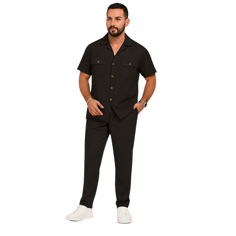 Anselm – Tweedelige Set met Shirt met Korte Mouwen en Broek met Zakjes Velani