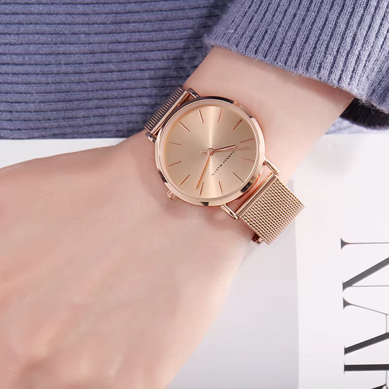 Watch with Adjustable Strap and Matching Bracelet