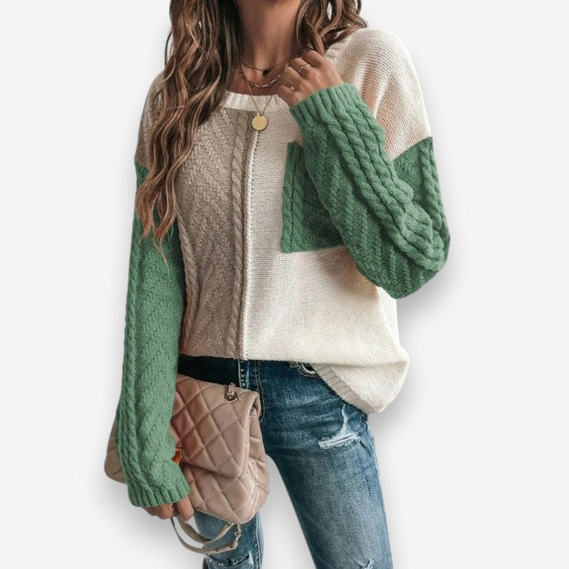 Mia – Long Sleeve Sweater with Round Neck Design