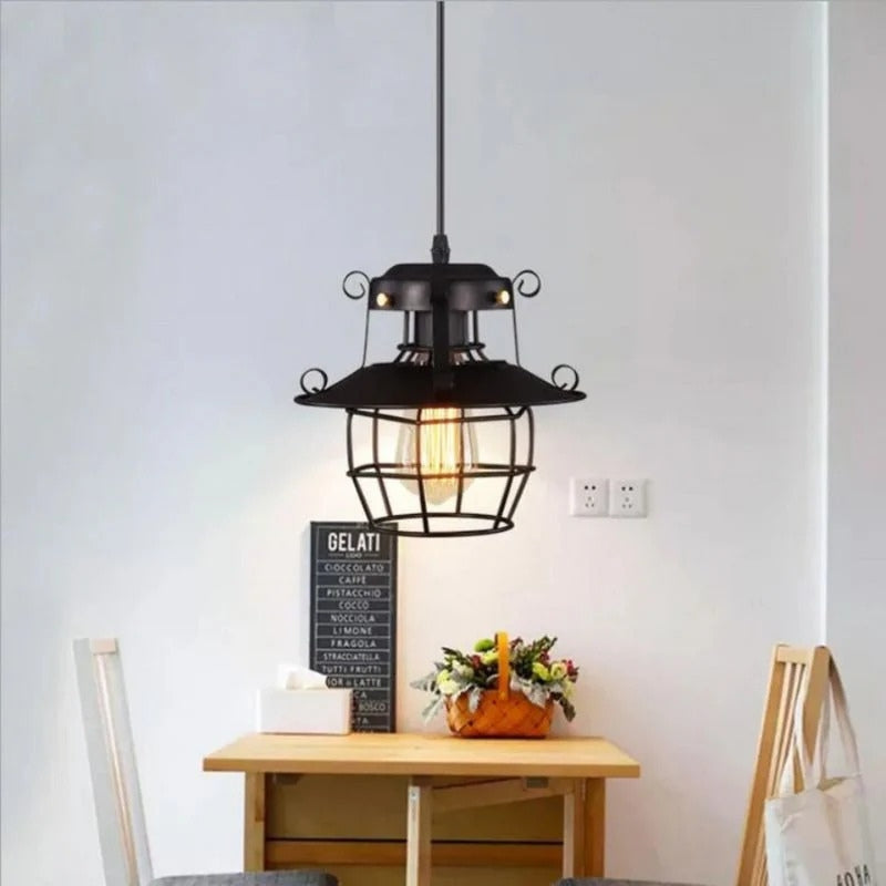 LumaGrid – LED Pendant Lamp with Cage Shade Design