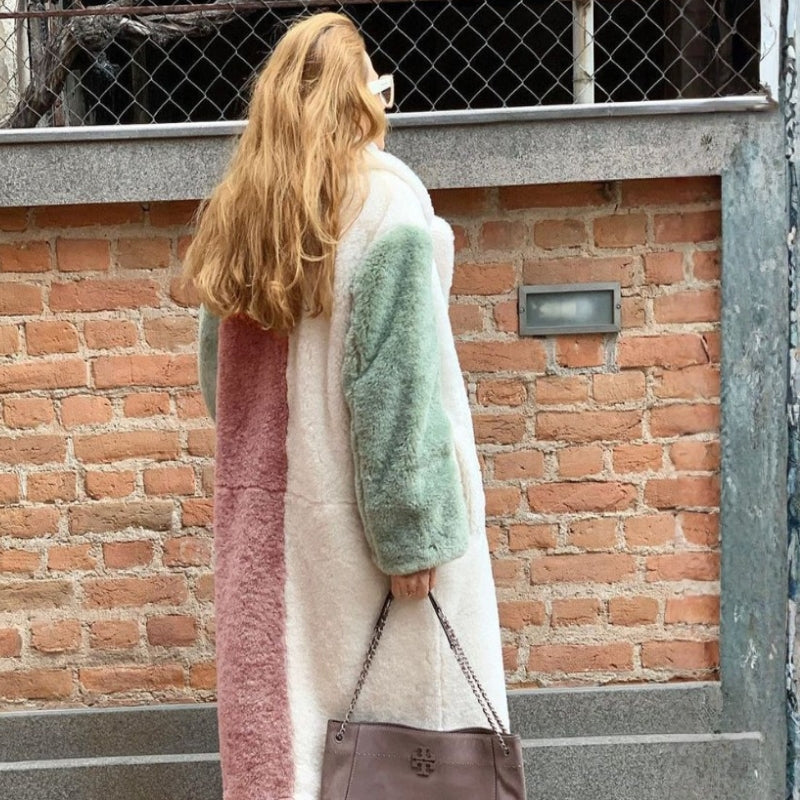 Chloe – Long Sleeve Coat with Turn Down Collar and Pockets