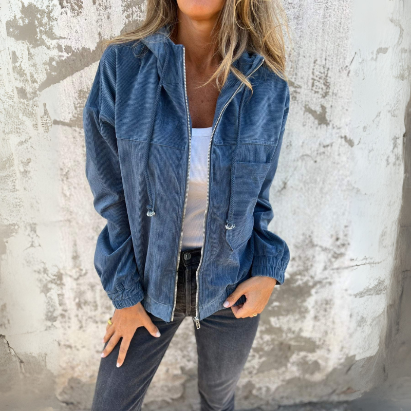 Jennifer – Jas met Lange Mouwen en Knoopsluiting met Meerdere Zakjes Velani