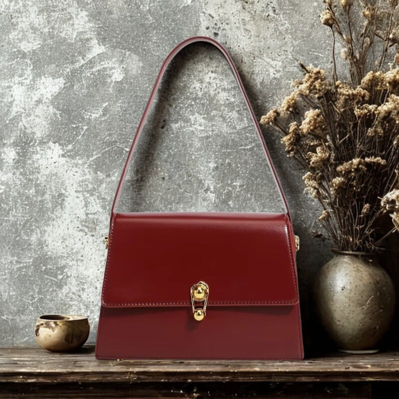 Olivia – Women's Bag with Handle & Adjustable Shoulder Strap + Hasp Closure