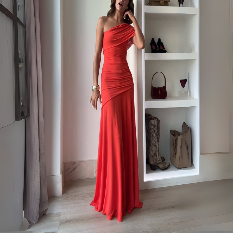 Maria – Off Shoulder Mouwloze Lange Maxi Jurk Velani