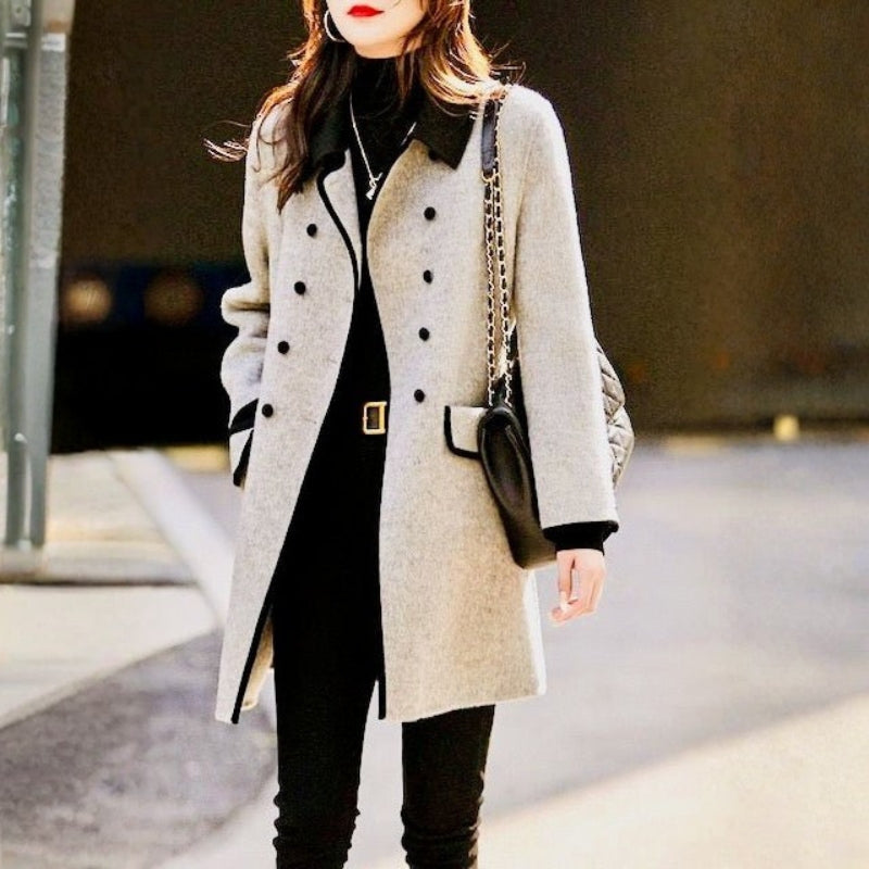 Freya – Down Collar Jacket with Front Button Detail and Pocket