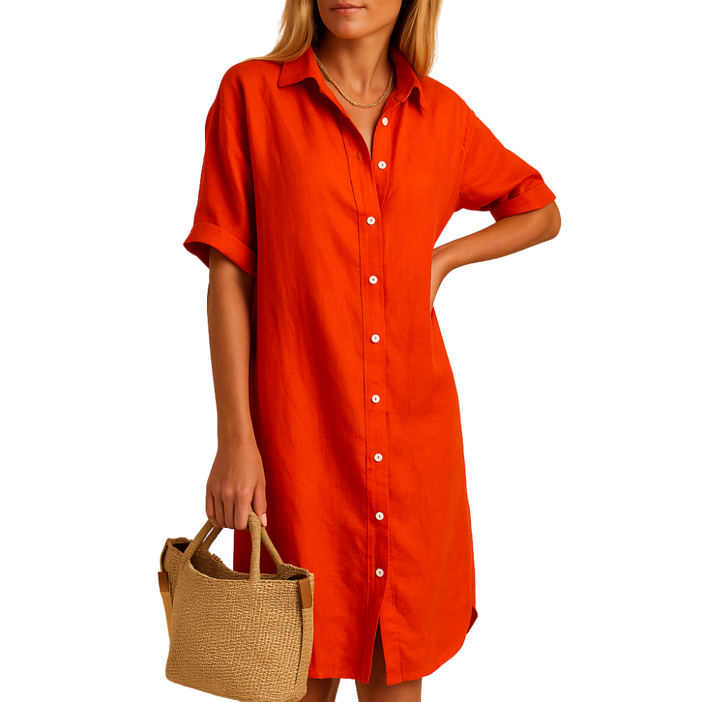 Emma – Jurk met omgeslagen kraag en knoopsluiting Velani