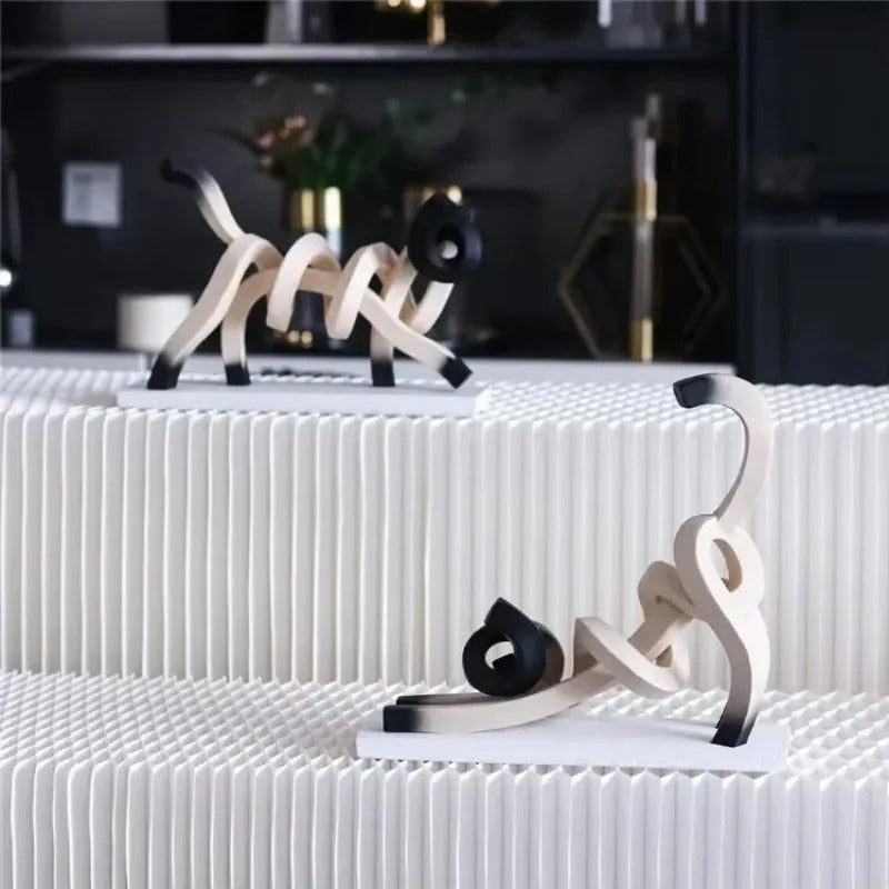 SculptAura – Decorative Animal Figurine with Twisted Lines