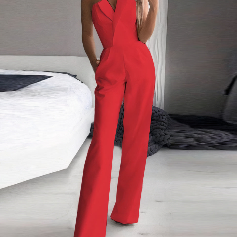 Ashley – Mouwloze Jumpsuit met Wijd-Pijp Ontwerp Velani